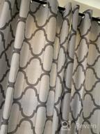 img 1 attached to Off White & Navy Thermal Insulated Room Darkening Curtains - Melodieux Moroccan Fashion Grommet 52X84 Inch (1 Panel) review by Aaron Ethridge