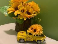 img 1 attached to 2 Pack Artificial Sunflowers In Log Planters For Spring Decor, Table Centerpiece Mothers Day Home Bedroom Farmhouse Rustic Decoration, Yellow review by Fredo Zhan