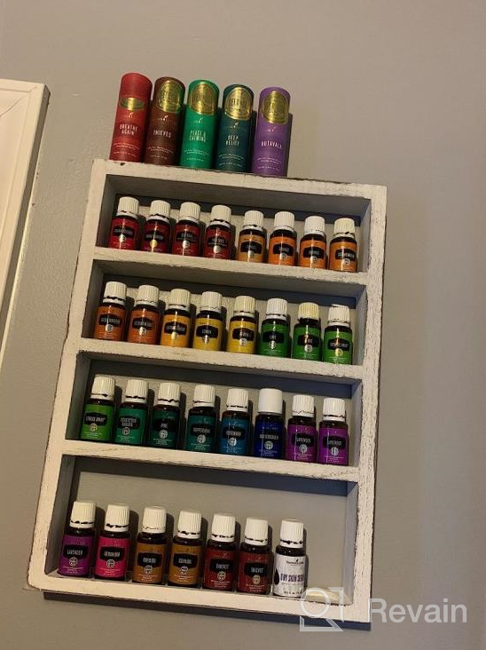 img 1 attached to Rustic Grey White Wall Mounted Essential Oil Display Shelf Rack For Essential Oils And Nail Polish - LIANTRAL Essential Oil Storage Solution review by Erica Johnson