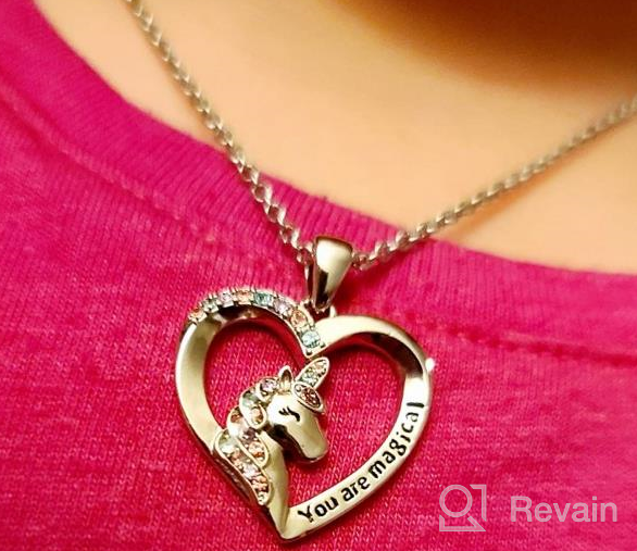 img 1 attached to 🦄 Sincere Christmas Unicorn Necklace: A Sparkling CZ Unicorn Heart Pendant for Little Girls - Perfect Unicorn First Day of School Jewelry & Birthday Party Xmas Gift for Daughter, Granddaughter, Niece review by Christine Gillis