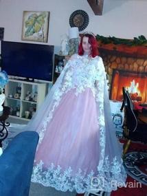 img 5 attached to Kelaixiang Women Veil Cape Tulle Lace Applique 3M 4M Wedding Capes Bridal Wraps Long Train Shawls Cloak