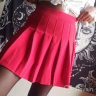 img 1 attached to Basic Flared Skater Skirt For Women: Stretchy And High Waisted Summer Casual Mini Skirt By MUADRESS review by Erin Renee