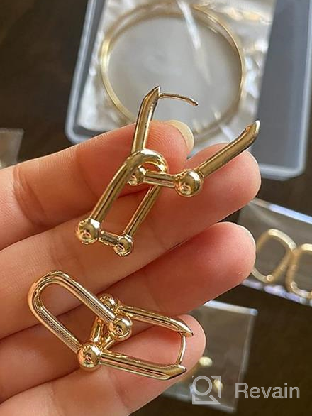 img 1 attached to 14K Gold Small Chunky Huggie Hoop Earrings for Women, Stainless Steel Mini Big Hoop Earrings for Girls review by Mariah Johnson