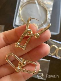 img 7 attached to 14K Gold Small Chunky Huggie Hoop Earrings for Women, Stainless Steel Mini Big Hoop Earrings for Girls