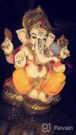 img 1 attached to Marble Powder Lord Ganesh Ganpati Elephant Hindu God Statue: The Blessing, Colored & Enhanced With Gold, Handcrafted In India By Lightahead review by Scott Wallace