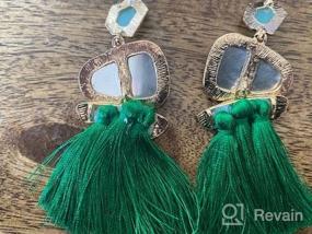 img 7 attached to Bohemian Water Heart Leaf Vintage Drop Dangle Earrings: A National Style Statement for Women