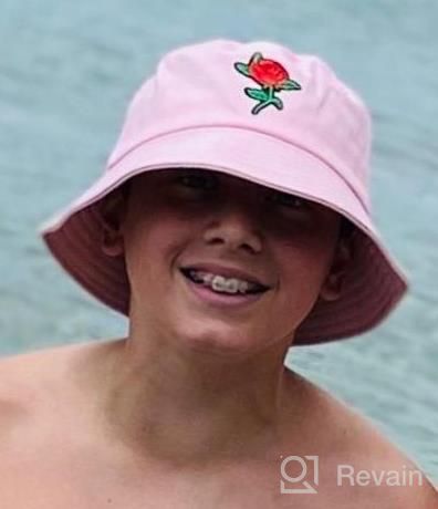 img 1 attached to Embroidered Bucket Hat For Men, Women, And Teens - Fashionable Summer Fisherman Cap By ZLYC review by Dustin Wheeler