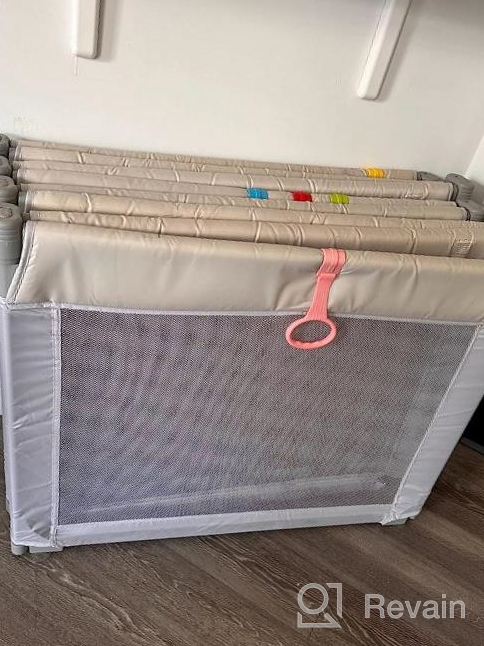 img 1 attached to Foldable Playpen: Adjustable Shape & Size With 5 Handlers, Visible Mesh, Anti-Fall Protection For Infants! review by Jeremy Keller