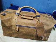 img 1 attached to Oversized Genuine Leather Duffel Bag For Travel And Weekend Getaways - Stylish Buffalo Leather Luggage For Men And Women - Ideal Sports, Gym, And Overnight Carry-On - Perfect Gift Idea review by Henry Johnston