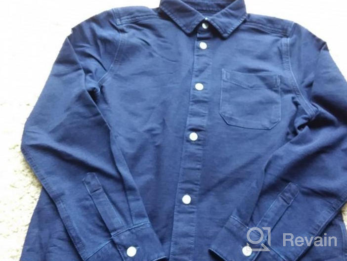 img 1 attached to Comfortable and Stylish: Amazon 👕 Brand Spotted Zebra Boys' Knit Denim Shirt review by Carl Mayes