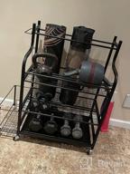 img 1 attached to Mythinglogic Yoga Mat Storage Rack With Wheels And Hooks For Home Gym Equipment Storage - Dumbbells, Kettlebells, Foam Roller, Yoga Strap, And Resistance Bands Organizer review by Shawn Torres