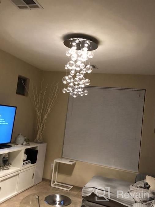 img 1 attached to Saint Mossi Modern Glass Raindrop Chandelier Lighting Flush Mount LED Ceiling Light Fixture Pendant Lamp For Dining Room Bathroom Bedroom Livingroom 4 GU10 Bulbs Required H31 X D20 review by Jim Shirodkar