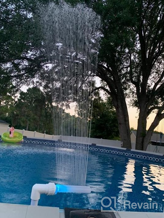 img 1 attached to 7 Color-Changing LED Pool Light With Waterfall Fountain - Above/Inground Swimming Pool Cooling Feature, Return Pump Outlet Sprinkle Nozzle, Garden Yard Pond Aerator, And Outdoor Water Decoration review by Shannon Baroody