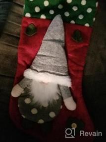img 5 attached to Добавьте праздничного шарма своему празднику с набором из 3 больших плюшевых рождественских носков Toyvian с очаровательными шведскими гномами!