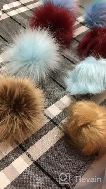 img 1 attached to 24 Pieces Faux Fox Fur Pom Poms DIY With Elastic Loop For Hats, Keychains, Scarves, Gloves And Bags Accessories - 12 Bright Colors (2 Pcs Each Color) review by Susan Castle