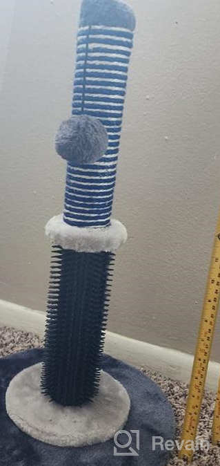 img 1 attached to Sturdy Double Base Plate Cat Scratching Post With Self Groomer And Toy - Ideal For Indoor Kittens And Cats - Jaoul 21 review by Kevin Nelson