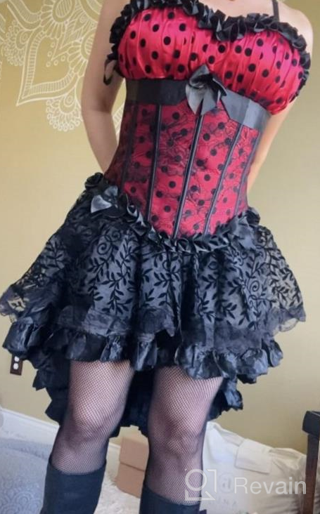 img 1 attached to Women'S Frawirshau Corset Dress Bustier Lingerie Top & Steampunk Skirt Burlesque Halloween Costume review by Steven Harper