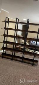 img 6 attached to IRONCK Bookcase And Bookshelves Triple Wide 6-Tiers Large Open Shelves, Etagere Bookcases With Back Fence For Home Office Decor, Easy Assembly, Vintage Brown