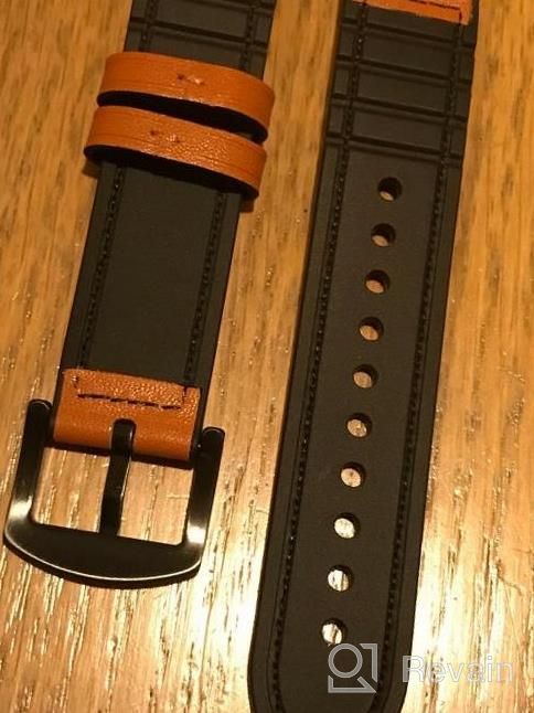 img 1 attached to Upgrade Your Samsung Galaxy Watch With Aresh Leather Silicone Band - Compatible With Watch 5 40Mm/44Mm & Watch 5 Pro 45Mm - Perfect Replacement Strap For Men review by Keegan Herbert