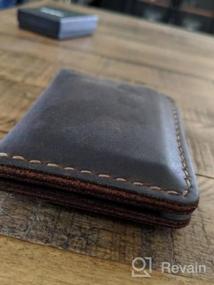 img 5 attached to Организуйте cтильно: Ручная работа, минималистичный двухскладочный кошелек из натуральной кожи для кредитных карт