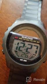img 6 attached to Водонепроницаемые солнечные цифровые спортивные часы для мужчин - повседневные армейские часы со светящимся дисплеем, секундомером и будильником