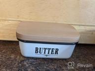 img 1 attached to Farmhouse-Style Butter Dish With Lid - Ceramic Countertop Butter Keeper For Fridge And Tabletop review by Ronnie Saylor