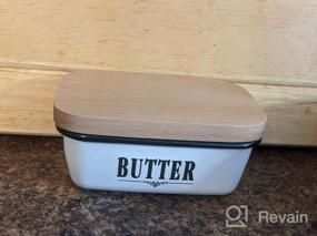 img 7 attached to Farmhouse-Style Butter Dish With Lid - Ceramic Countertop Butter Keeper For Fridge And Tabletop