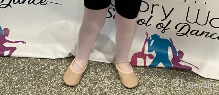 img 1 attached to Girls' Athletic VICVIK Leather Ballet Shoes review by Kim Mills