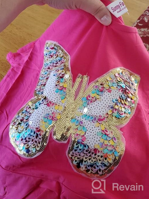 img 1 attached to Stylish Butterfly Sequin Cotton Dresses for Girls: Trendy Girls' Clothing and Fashionable Attire review by Mike West