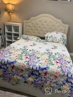 img 1 attached to Queen Size Reversible Floral Printed Quilted Bedspread With Shams - Travan 3-Piece Lightweight Coverlet Set For All Seasons In Yellow Flower Design review by James Cowan