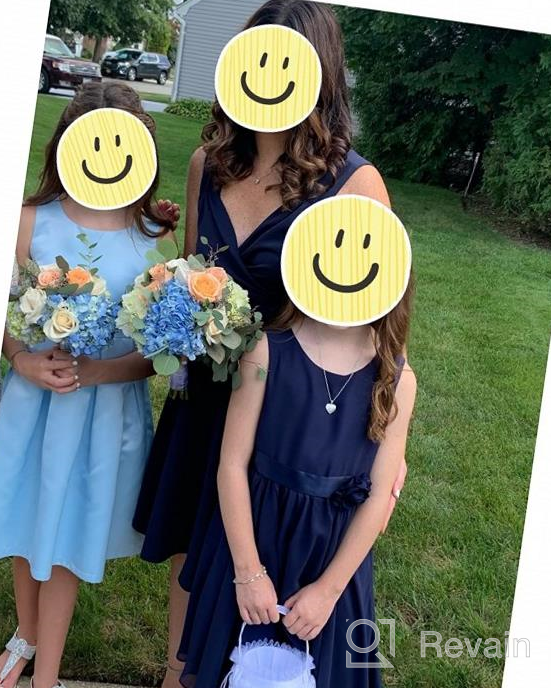 img 1 attached to Summer Ruffled Chiffon 💃 Bridesmaid Dresses for Girls' Wedding Apparel review by Ryan Brady