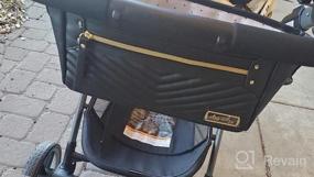 img 6 attached to Itzy Ritzy Регулируемый органайзер для коляски с двумя карманами, передним карманом на молнии и ремнями, подходит для большинства колясок - Coffee &amp; Cream