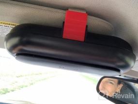 img 5 attached to Держите свои солнцезащитные очки в безопасности и под рукой: автомобильный солнцезащитный козырек MIAODAM с держателем для солнцезащитных очков с зажимом для карточек