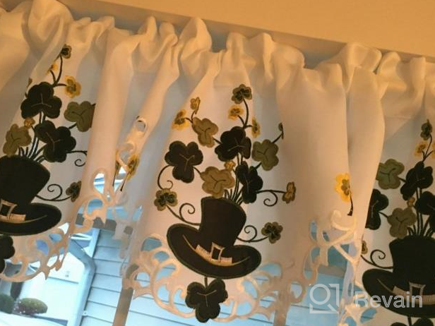 img 1 attached to Simhomsen Embroidered Easter Bunny And Egg Curtain Valance W 58" X L 14", Spring/Summer Kitchen Window Treatment Decor review by Sally Reynolds