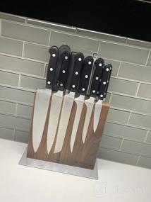 img 6 attached to Organize Your Kitchen Knives And Utensils With Navaris Wood Magnetic Knife Block - Double Sided Magnetic Holder In Walnut Wood
