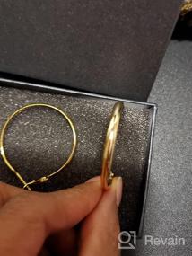 img 5 attached to Women's Chunky Hoop Earrings – Lightweight, 14K Gold Plated 925 Sterling Silver Post Earrings Ideal for Girls