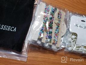 img 6 attached to CASSIECA 6 комплектов богемные составные браслеты для женщин многослойные браслеты из бисера стрейч набор бохо браслеты многоцветные модные украшения