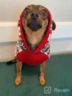 img 1 attached to KYEESE Christmas Dog Sweater Hoodie Reindeer Red Dogs Knitwear Pullover Pet Sweater With Leash Hole Ugly Christmas Dog Sweater For Small Dogs review by Srinivasan Bennett