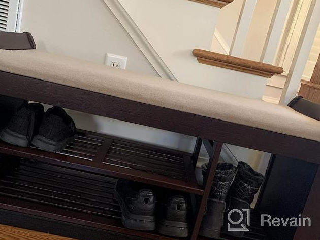 img 1 attached to Organize Your Shoes In Style With Nnewvante Large Bamboo Shoe Bench Rack And Storage Basket - Perfect Entryway, Hallway, Living Room Or Bathroom Storage Solution review by Alex Marshall