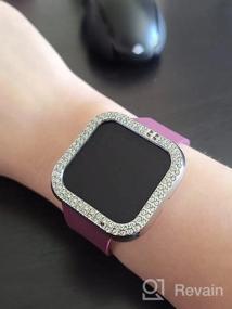 img 6 attached to Surace, совместимый с чехлом Fitbit Versa 3, защитный чехол Bling Crystal Diamond Frame, совместимый с смарт-часами Fitbit Versa 3 (3 упаковки, черный / серебристый / прозрачный)