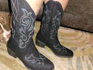 img 1 attached to Women'S Cowboy Boots 9800Mid Calf CowgirlWestern Embroidered Pull-On - Vepose Ladies' Boots review by Jeff Long