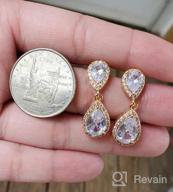 img 1 attached to 💎 Pave Teardrop Earrings: Sterling Silver Double Pear CZ Crystal Rhinestone Bridal Jewelry for Wedding review by Jackie Rodriguez