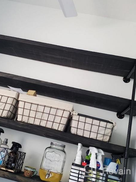 img 1 attached to Industrial Wall Mounted Iron Pipe Shelving Bracket: Perfect For Garage Storage & Home Decor! review by Josh Cooper