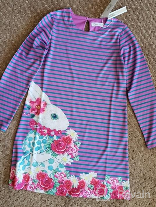 img 1 attached to 🦄 Quedoris Girls Dress: Unicorn Printed A-line Long Sleeve Casual Dress for Kids (4-10 Years) review by Cynthia Hutter