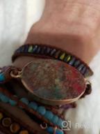 img 1 attached to YGLINE Boho Handmade Leather Tube 🌟 Crystal Stone Bracelet: Striking Style for Women review by Percy Haulin