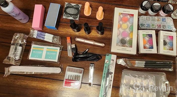 img 1 attached to Morovan Acrylic Nail Kit W/ Drill - Professional Set For Beginners Glitter Powder Extension DIY Starter Set review by Garon Tafolla