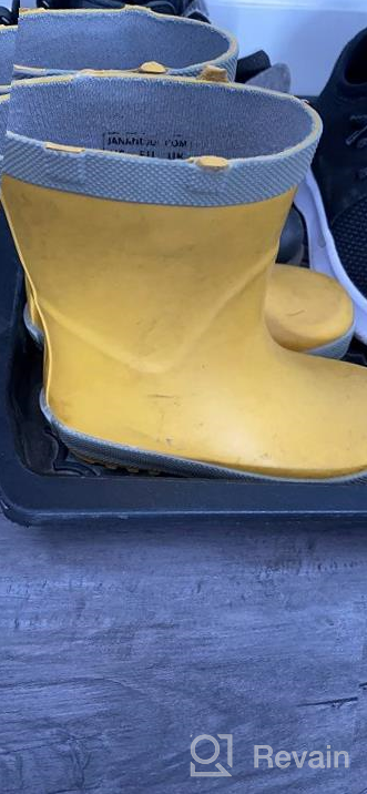 img 1 attached to 🌧️ Natural Rubber Rain Boots: Easy-on, Soft Cotton Lining for Baby Toddler Girls Boys review by Roy Bush