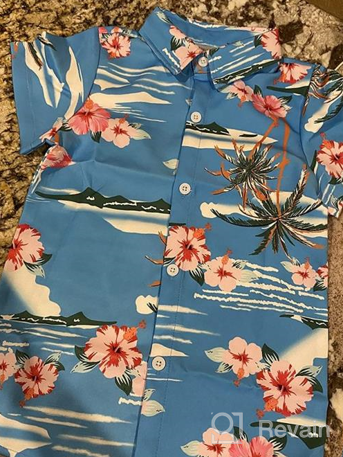 img 1 attached to Boys' Hawaiian Shirts: Short Sleeve Button Down Aloha 🌺 Print for Beach Parties, Holidays, and Gifts - Sizes 2-8T review by Affan Yeo