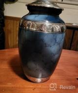 img 1 attached to Premium Funeral And Memorial Cremation Urns For Human Ashes Up To 200 Lbs - Fedmax Urns For Male Or Female Adults With Velvet Bag In Blue review by Ben Rodriguez
