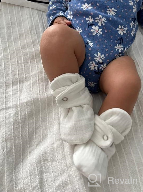 img 1 attached to 👣 Soft and Safe Organic Cotton Baby Booties with Non-Skid Sole and Stay-On Feature review by Eric Schwalbe